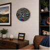 New York Baseball Fan Art Wall Clock (navy/white) - 12-Inch Handmade Wood Sports Decor