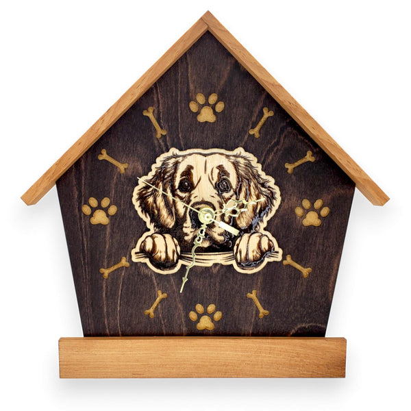 Popular Breeds Peeking Dog Wall Clock | Personalized Dog Lover Gift – Rustic Custom Pet Memorial