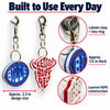Buffalo football keychain metal clasps and layered HDPE construction details