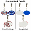 Front and reverse sides of Buffalo football keychain designs