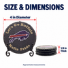 Round slate coasters four inches across and one quarter inch thick