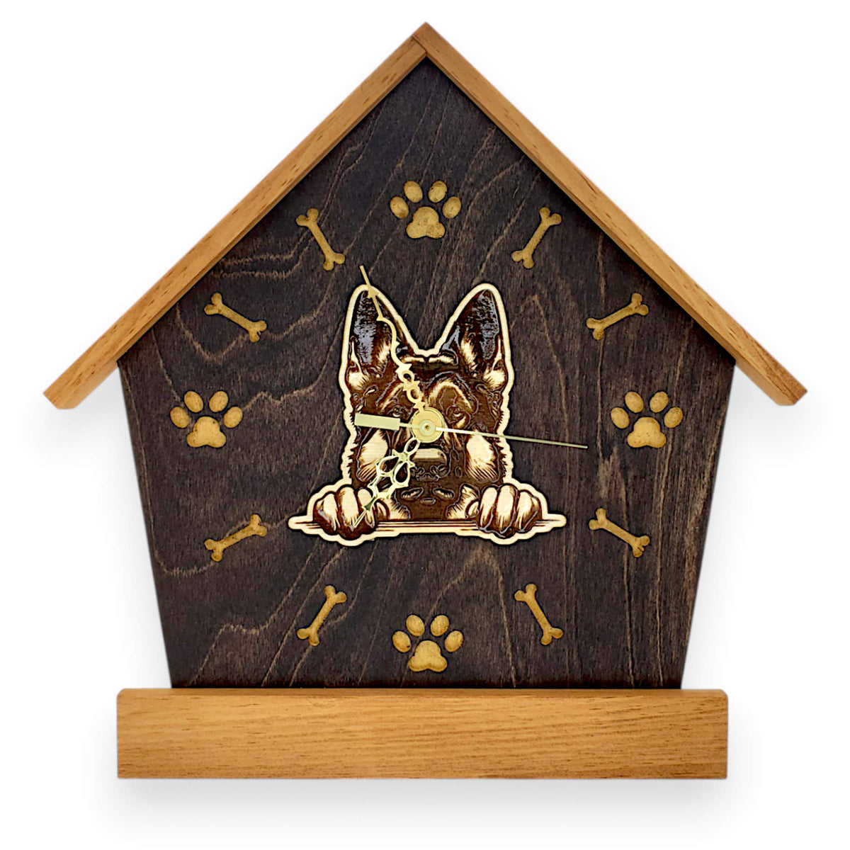 Dog Wall Clock – Large Breeds Peeking Pet Clock | Personalized Rustic ...