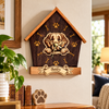 Golden Retriever Peeking Dog wall clock personalized with Bailey in a warm home setting
