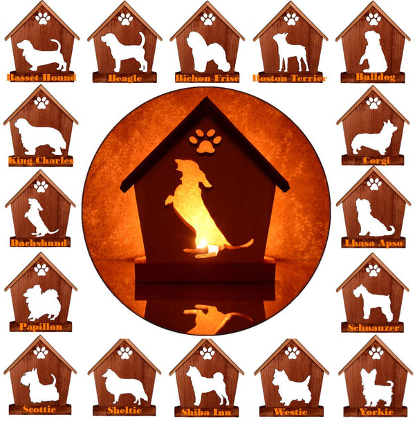 Small Breed Personalized Tealight Candle Holder | Pet Memorial & Dog Lover Gift | 16 Silhouettes Available