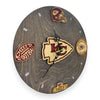 Kansas City Football Wall Clock – Red & Gold Epoxy Art | Fan Gift, Man Cave Decor