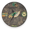 Philadelphia Football Wall Clock – Green & Silver Epoxy Art | Fan Gift, Man Cave Decor