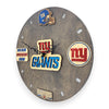 New York Football Wall Clock – Red & Blue Epoxy Art | Fan Gift, Man Cave Decor