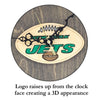 New York Football Wall Clock – Green & White Epoxy Art | Fan Gift, Man Cave Decor