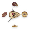 Kansas City Football Wall Clock – Red & Gold Epoxy Art | Fan Gift, Man Cave Decor