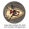 Kansas City Football Wall Clock – Red & Gold Epoxy Art | Fan Gift, Man Cave Decor