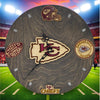Kansas City Football Wall Clock – Red & Gold Epoxy Art | Fan Gift, Man Cave Decor