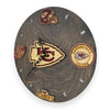 Kansas City Football Wall Clock – Red & Gold Epoxy Art | Fan Gift, Man Cave Decor