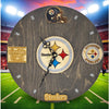 Pittsburgh Football Wall Clock – Black & Gold Epoxy Art | Fan Gift, Man Cave Decor