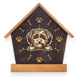 Lhasa Apso Peeking Dog Clock – Personalized Dog Wall Clock Gift | DogPound Creations - DogPound Creations