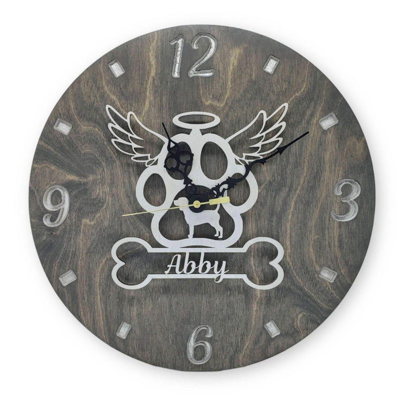 Angel-Wing Pawprint Custom Wall Clock