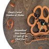 Personalized Pet Tribute Wall Clock | 3D Custom Pet Silhouette Cutout with Pawprint & Bone | Pet Lover Wall Décor | DogPound Creations - DogPound Creations