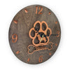 Personalized Pet Tribute Wall Clock | 3D Custom Pet Silhouette Cutout with Pawprint & Bone | Pet Lover Wall Décor | DogPound Creations - DogPound Creations