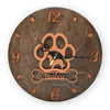 Personalized Pet Tribute Wall Clock | 3D Custom Pet Silhouette Cutout with Pawprint & Bone | Pet Lover Wall Décor | DogPound Creations - DogPound Creations