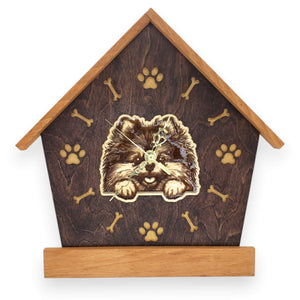 Pomeranian Peeking Dog Clock – Personalized Dog Wall Clock Gift | DogPound Creations - DogPound Creations