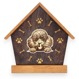 Poodle Peeking Dog Clock – Personalized Dog Wall Clock Gift | DogPound Creations - DogPound Creations