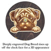 Pug Peeking Dog Clock – Personalized Dog Wall Clock Gift | DogPound Creations - DogPound Creations