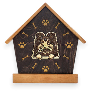 Sheltie Peeking Dog Clock – Personalized Dog Wall Clock Gift | DogPound Creations - DogPound Creations
