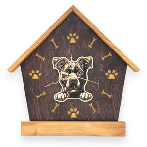 Staffie Peeking Dog Clock – Personalized Dog Wall Clock Gift | DogPound Creations - DogPound Creations