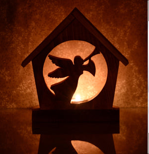 ANGEL in CELEBRATION Holiday Keepsake Tealight Candle Holder - Unique Christmas Home Decor Gift - DogPound Creations