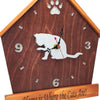 Cat Lover Personalized Wall Clock | Cat Cleaning Silhouette - DogPound Creations