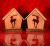CHRISTMAS DEER Holiday Keepsake Candle Holder Set - Unique Christmas Home Decor Gift - DogPound Creations