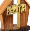 Faith Cross Religious Tealight Candle Holder Cottage - Personalized Inspirational Home Décor Gift - DogPound Creations