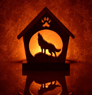 Howling Wolf Nature Tealight Holder - DogPound Creations