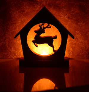 LEAPING REINDEER Holiday Keepsake Tealight Candle Holder - Unique Christmas Home Decor Gift - DogPound Creations