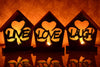 Live Love Laugh Shamrock Tealight Candle Holder Set - Personalized Inspirational Home Decor Gift - DogPound Creations