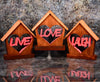 Live Love Laugh Tealight Candle Holder Circle Set- Personalized Inspirational Home Decor Gift - DogPound Creations