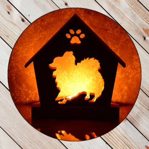PAPILLON Personalized Dog Memorial Gift | Doghouse LED Tealight - DogPound Creations