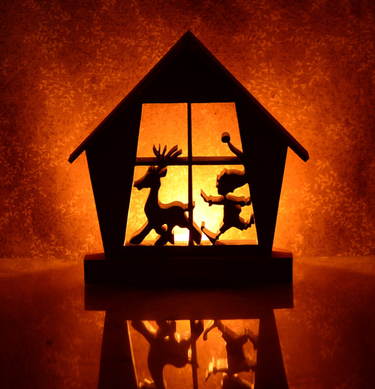 REINDEER BARN at SANTA'S VILLAGE Holiday Keepsake Tealight Candle Holder - Unique Christmas Home Decor Gift